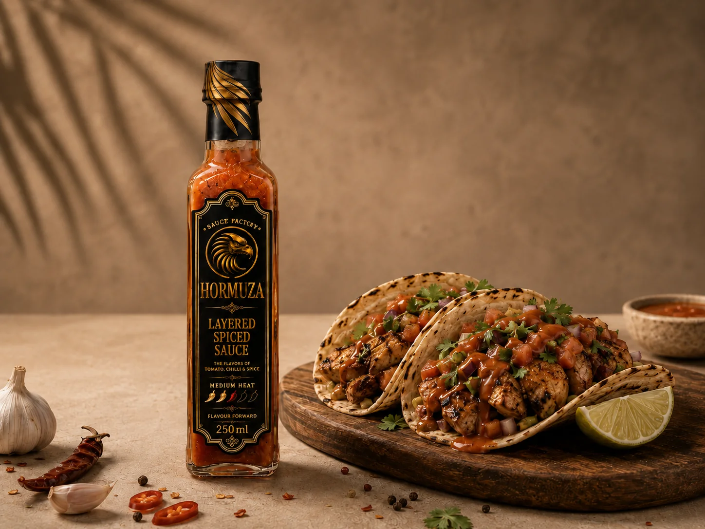 Street-Food Favourites — Spiced Tomato Drizzle Wraps. Bold • Saucy • Everyday street food
