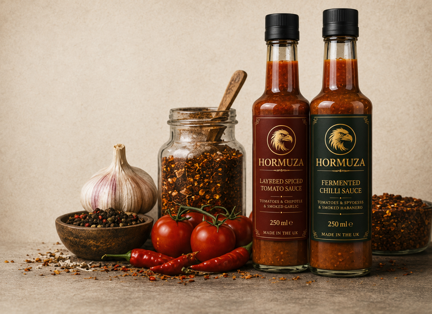 HORMUZA sauces with fresh ingredients