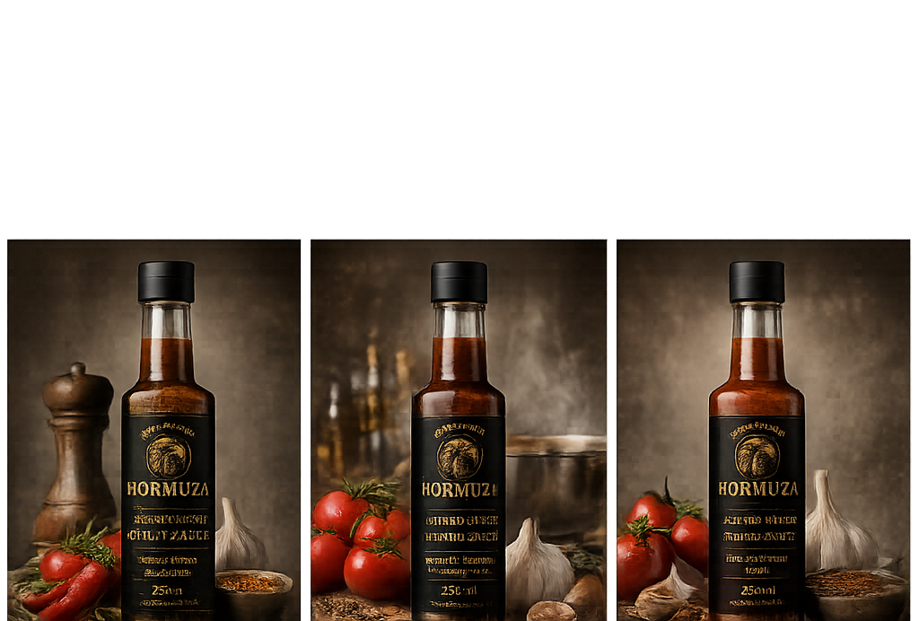 HORMUZA sauce bottles
